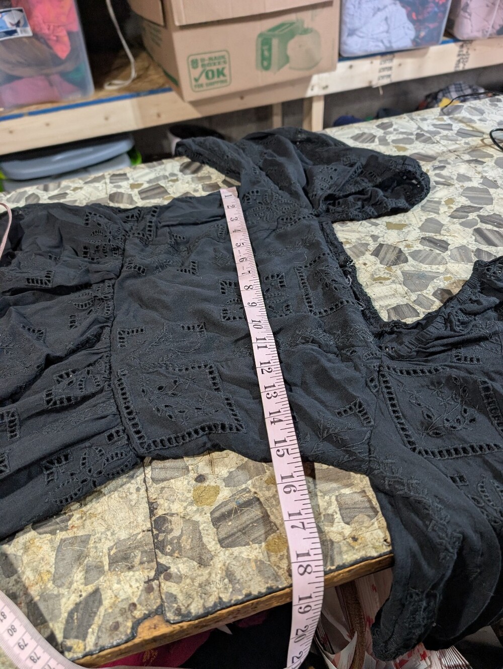 Johnny Was Jade Ella Cottagecore Square Neck Witchy Eyelet Mini Dress Size Small - Picture 8 of 9
